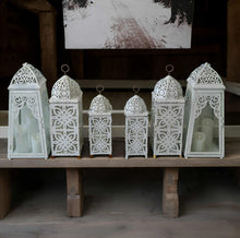 Load image into Gallery viewer, White boho lantern – MEDIUM - HIRE ONLY