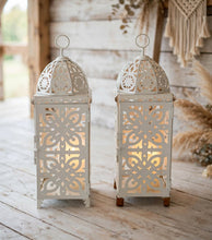 Load image into Gallery viewer, White boho lantern – MEDIUM - HIRE ONLY