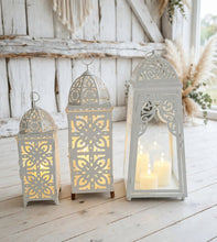 Load image into Gallery viewer, White boho lantern – LARGE - HIRE ONLY