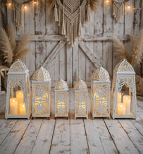 Load image into Gallery viewer, White boho lantern – LARGE - HIRE ONLY