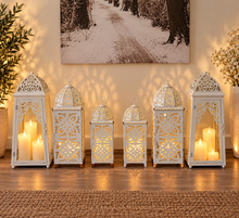 Load image into Gallery viewer, White boho lantern – LARGE - HIRE ONLY