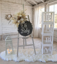 Load image into Gallery viewer, Boho neutral Baby Shower welcome sign & lantern - HIRE ONLY