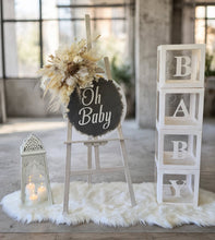 Load image into Gallery viewer, Boho neutral Baby Shower welcome sign & lantern - HIRE ONLY