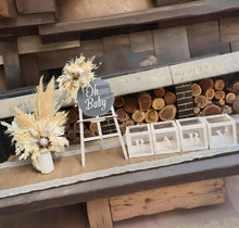 Load image into Gallery viewer, Boho neutral Baby Shower welcome sign & small urn - HIRE ONLY