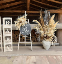 Load image into Gallery viewer, Boho neutral Baby Shower welcome sign & medium urn - HIRE ONLY