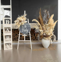 Load image into Gallery viewer, Boho neutral Baby Shower welcome sign & medium urn - HIRE ONLY