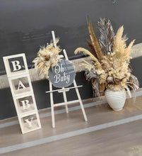 Load image into Gallery viewer, Boho neutral Baby Shower welcome sign & medium urn - HIRE ONLY