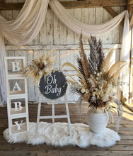 Load image into Gallery viewer, Boho neutral Baby Shower welcome sign & medium urn - HIRE ONLY