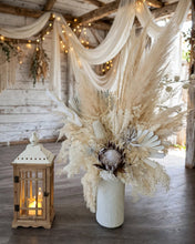 Load image into Gallery viewer, Boho rustic wood lantern - MEDIUM - HIRE ONLY