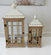 Load image into Gallery viewer, Boho rustic wooden lantern – LARGE - HIRE ONLY