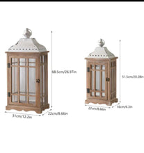 Load image into Gallery viewer, Boho rustic wooden lantern – LARGE - HIRE ONLY