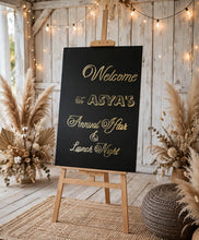 Load image into Gallery viewer, Golden Easel for welcome sign - HIRE ONLY