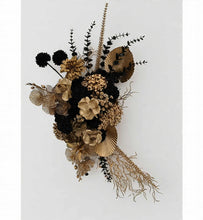 Load image into Gallery viewer, Black & Gold Backdrop Arbour Easel Welcome sign Hanging Flowers - HIRE ONLY