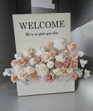 Load image into Gallery viewer, Welcome Flower Box with blush flowers - HIRE ONLY
