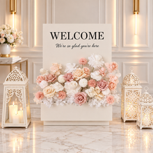 Load image into Gallery viewer, Welcome Flower Box with blush flowers - HIRE ONLY