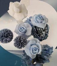 Load image into Gallery viewer, Blue & white hanging flowers for backdrop, arch, arbour - HIRE ONLY