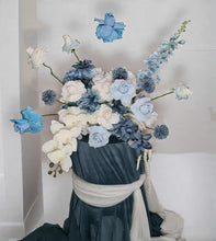 Load image into Gallery viewer, Blue & white floor / plinth / table flowers - HIRE ONLY