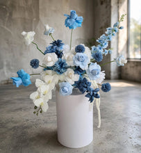 Load image into Gallery viewer, Blue & white floor / plinth / table flowers - HIRE ONLY