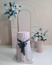 Load image into Gallery viewer, Double arch / backdrop 2 x white blue flowers & plinths Package - HIRE ONLY