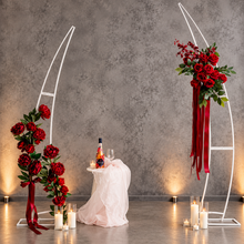 Load image into Gallery viewer, Set of 2 White Curved backdrop Metal arch frame - HIRE ONLY