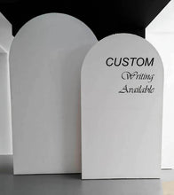 Load image into Gallery viewer, Set of 2 x White arch backdrops (2.1m & 1.8m) - HIRE ONLY