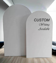 Load image into Gallery viewer, Set of 2 x White arch backdrops (2.1m & 1.8m) - HIRE ONLY