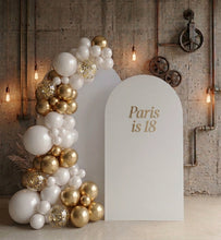 Load image into Gallery viewer, Set of 2 x White arch backdrops (2.1m & 1.8m) - HIRE ONLY
