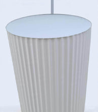 Load image into Gallery viewer, White cylinder ripple plinth cake or flower stand - 55cm - HIRE ONLY