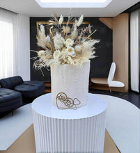 Load image into Gallery viewer, White cylinder ripple plinth cake or flower stand - 90cm - HIRE ONLY