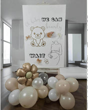 Load image into Gallery viewer, Baby shower neutral welcome sign (easel, board & balloons) - HIRE ONLY