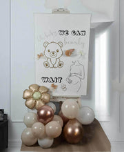 Load image into Gallery viewer, Baby shower neutral welcome sign (easel, board & balloons) - HIRE ONLY