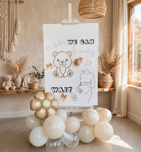 Load image into Gallery viewer, Baby shower neutral welcome sign (easel, board & balloons) - HIRE ONLY