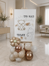 Load image into Gallery viewer, Baby shower neutral welcome sign (easel, board & balloons) - HIRE ONLY