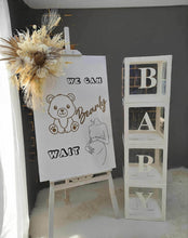 Load image into Gallery viewer, Baby shower neutral welcome sign w flowers - HIRE ONLY