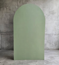 Load image into Gallery viewer, Arch Backdrop sage green – 2.17m tall - HIRE ONLY