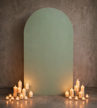 Load image into Gallery viewer, Arch Backdrop sage green – 2.17m tall - HIRE ONLY