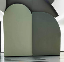 Load image into Gallery viewer, Sail backdrop olive green – 1.85m tall - HIRE ONLY