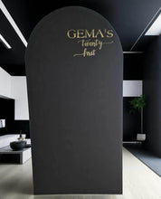 Load image into Gallery viewer, Plain black arch backdrop – 1.83m tall - HIRE ONLY