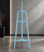 Load image into Gallery viewer, Blue wash wooden easel – 1.55m - HIRE ONLY