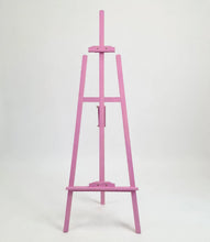 Load image into Gallery viewer, Pink wash wooden easel – 1.55m - HIRE ONLY