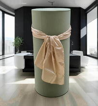 Load image into Gallery viewer, Sage green cylinder cake stand / plinth - 90cm - HIRE ONLY