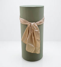 Load image into Gallery viewer, Sage green cylinder cake stand / plinth - 90cm - HIRE ONLY