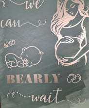 Load image into Gallery viewer, Baby shower – sage, green, neutral & champagne gold welcome sign (easel, board & balloons) - HIRE ONLY