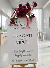 Load image into Gallery viewer, Burgundy / dark red hanging flowers SMALL – easel, welcome sign, arch, floor - HIRE ONLY