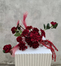 Load image into Gallery viewer, Burgundy / dark red hanging flowers SMALL – easel, welcome sign, arch, floor - HIRE ONLY