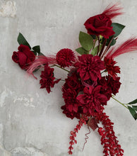 Load image into Gallery viewer, Burgundy / dark red hanging flowers SMALL – easel, welcome sign, arch, floor - HIRE ONLY