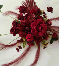 Load image into Gallery viewer, Burgundy / dark red hanging flowers MEDIUM – arch, backdrop, arbour - HIRE ONLY