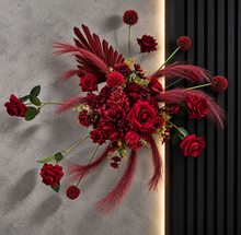 Load image into Gallery viewer, Burgundy / dark red hanging flowers MEDIUM – arch, backdrop, arbour - HIRE ONLY