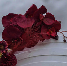 Load image into Gallery viewer, Burgundy / dark red hanging flowers LARGE – arch, backdrop, arbour - HIRE ONLY