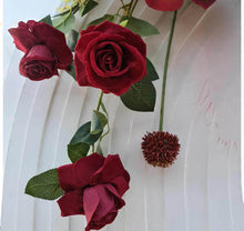 Load image into Gallery viewer, Burgundy / dark red hanging flowers LARGE – arch, backdrop, arbour - HIRE ONLY